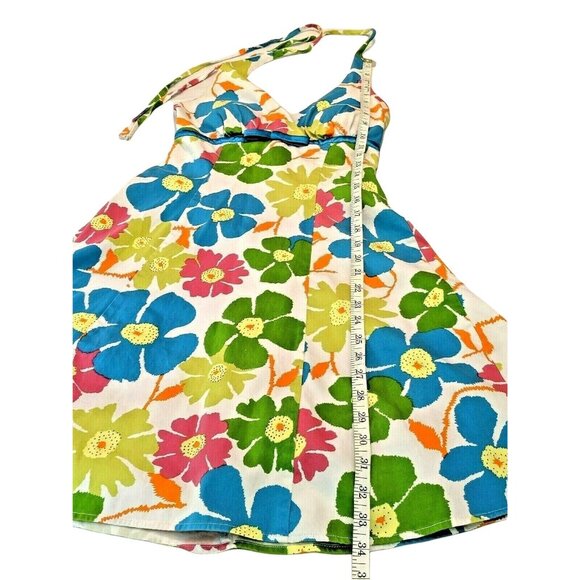 Donna Morgan Sz 3/4 Multi-Color Cotton Blend Floral Lined Sun Dress Knee Length - Picture 3 of 14